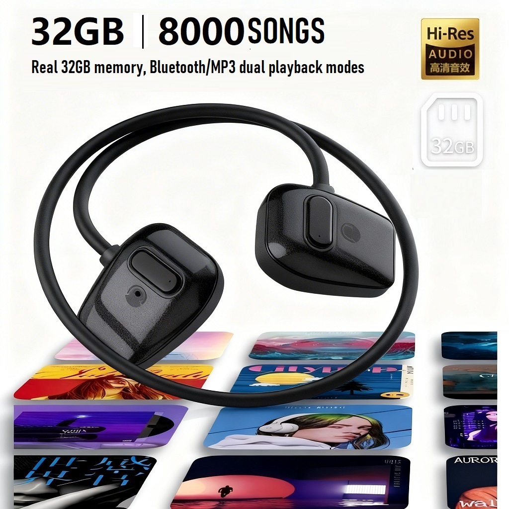 PT STAR – Transformable Bone Conduction Headphone | 15g Ultra Light | PU Driver Bass | 32GB IP68 6