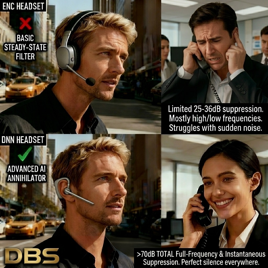 V8H – DNN AI Noise Cancelling Headset | 70dB Depth | 50m Range | Environmental Sound Sharing 3