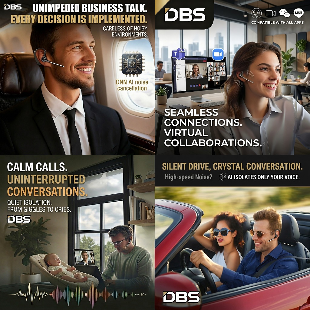 A8H – DNN AI Noise Cancelling Headset | 70dB Depth | 50m Range | Always-On DNN Elimination 6