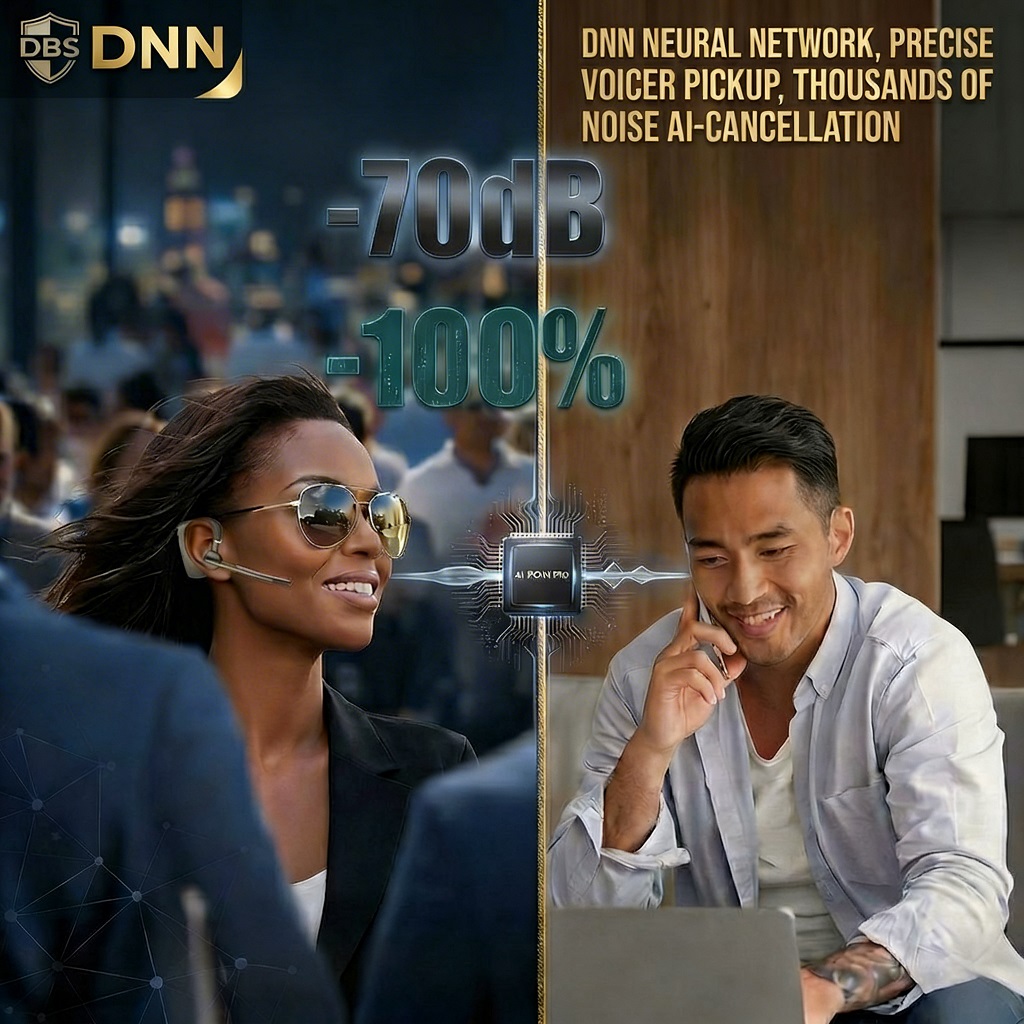 A8H – DNN AI Noise Cancelling Headset | 70dB Depth | 50m Range | Always-On DNN Elimination 7