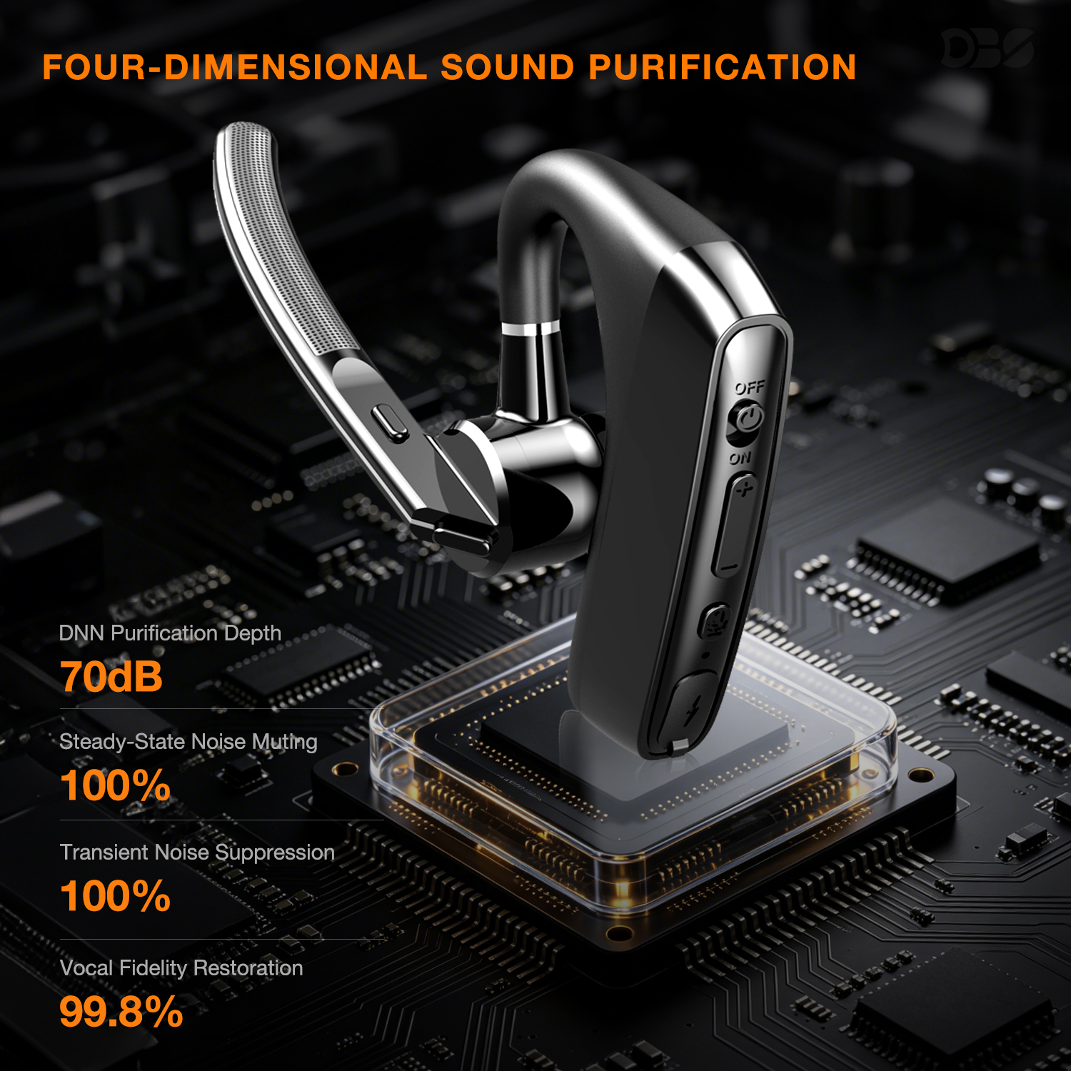 V8H Heavy-Duty Industry DNN AI Noise Cancelling Headset (8 Hours Talk Time) 3
