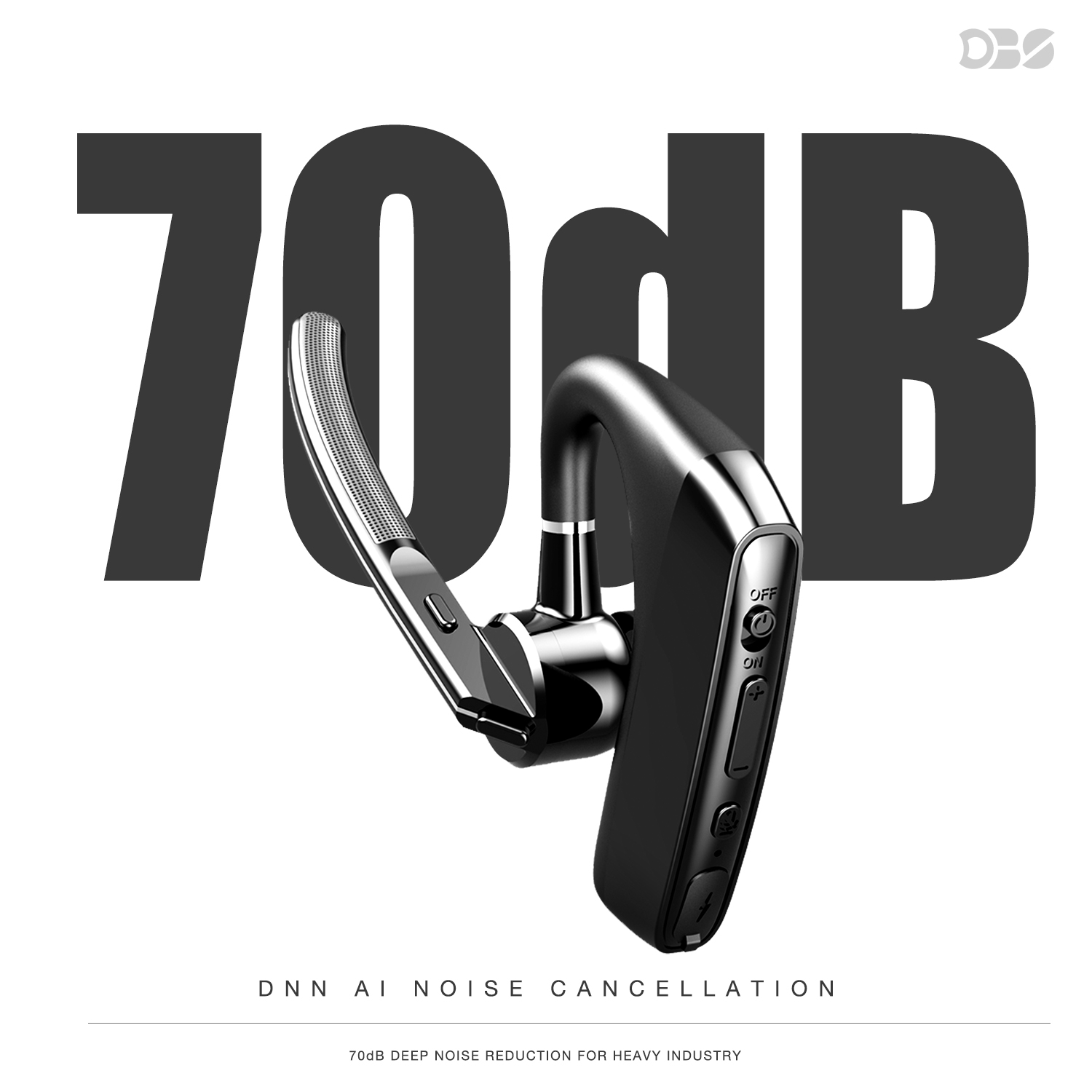 V8H Heavy-Duty Industry DNN AI Noise Cancelling Headset (8 Hours Talk Time) 8