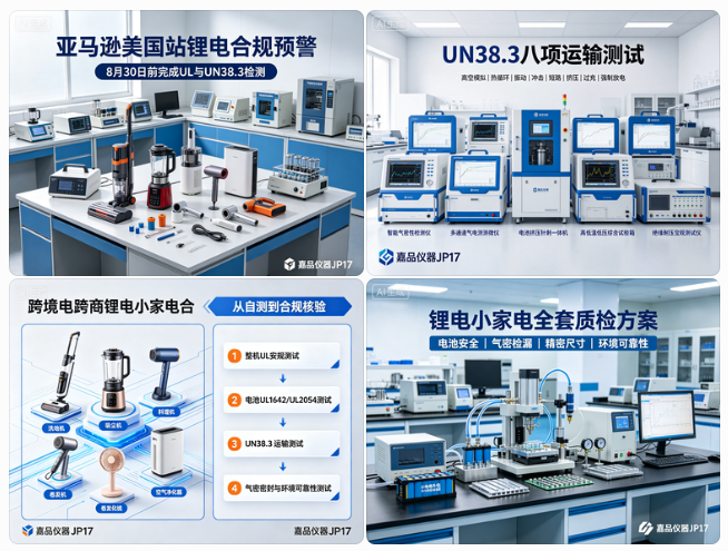 跨境紧急预警｜亚马逊美国站锂电家电 8 月 30 日强制下架！全套 UL+UN38.3 检测设备配齐